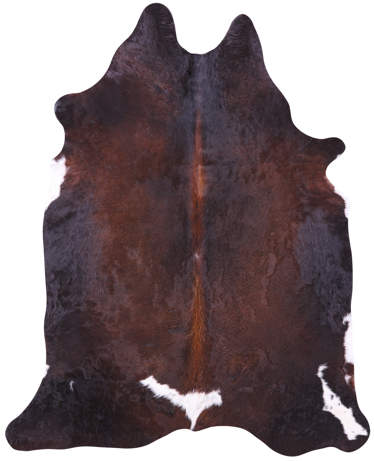 Dark Brown Natural Cowhide Rug - X-Large 7' 0"H x 5' 8"W