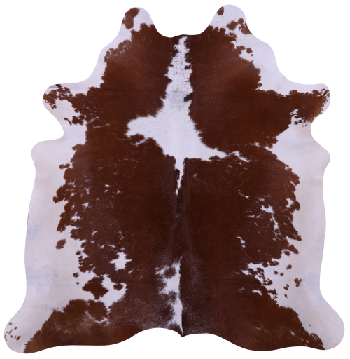 Brown & White Natural Cowhide Rug - Large 6' 4
