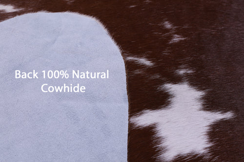 Brown & White Natural Cowhide Rug - Large 6' 4