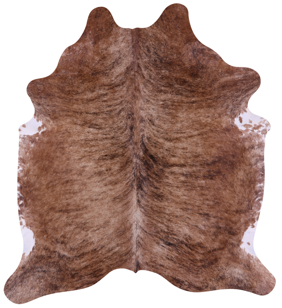 Light Brindle Natural Cowhide Rug - Large 6' 6"H x 6' 0"W