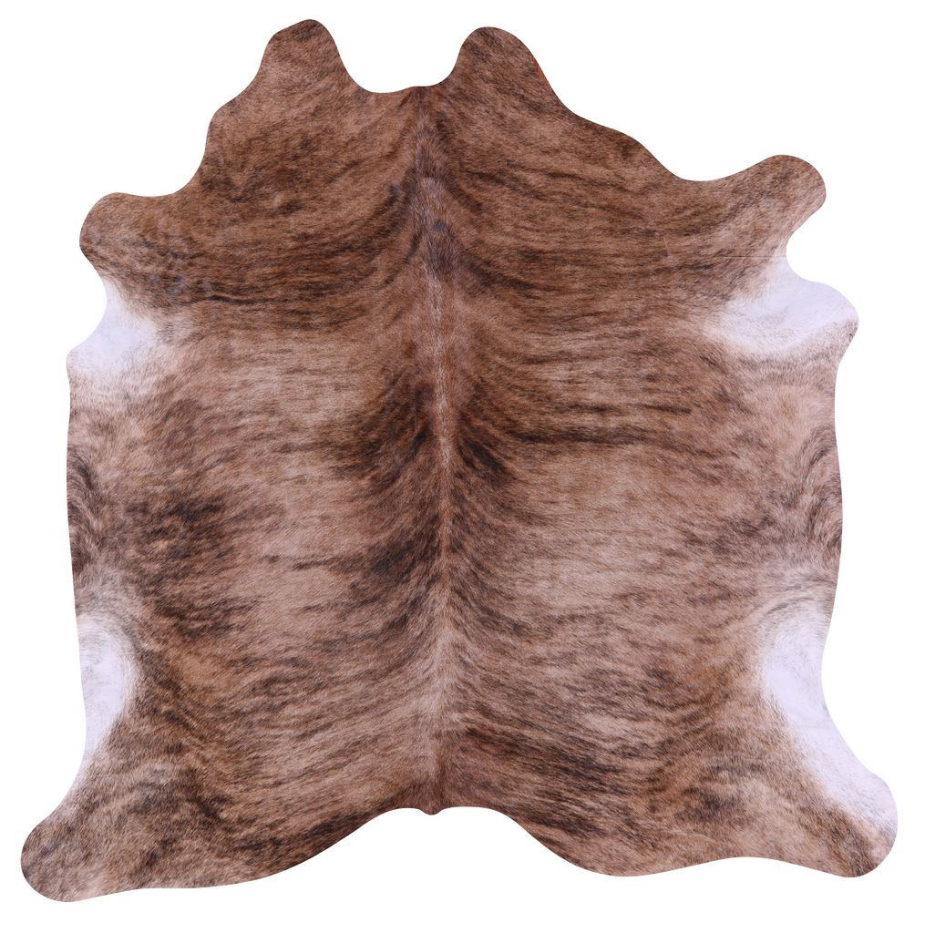 Light Brindle Natural Cowhide Rug - Large 6' 8"H x 6' 8"W