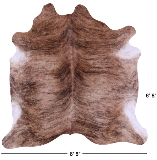 Light Brindle Natural Cowhide Rug - Large 6' 8