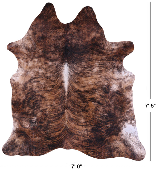 Light Brindle Natural Cowhide Rug - X-Large 7' 5