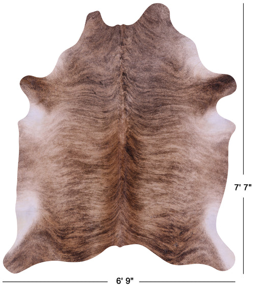 Light Brindle Natural Cowhide Rug - X-Large 7' 7