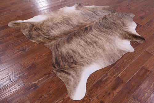 Light Brindle Natural Cowhide Rug - X-Large 7' 7