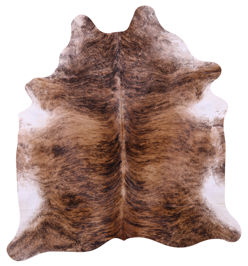 Light Brindle Natural Cowhide Rug - X-Large 7' 0"H x 6' 10"W