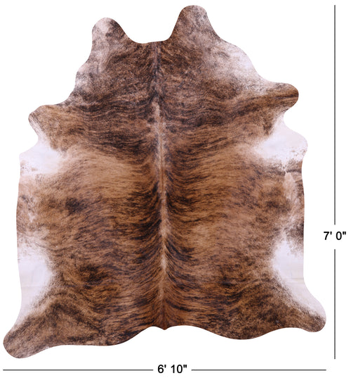 Light Brindle Natural Cowhide Rug - X-Large 7' 0