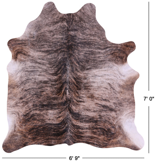 Light Brindle Natural Cowhide Rug - X-Large 7' 0