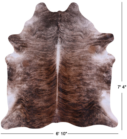 Light Brindle Natural Cowhide Rug - X-Large 7' 4