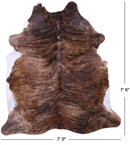 Light Brindle Natural Cowhide Rug - X-Large 7' 6
