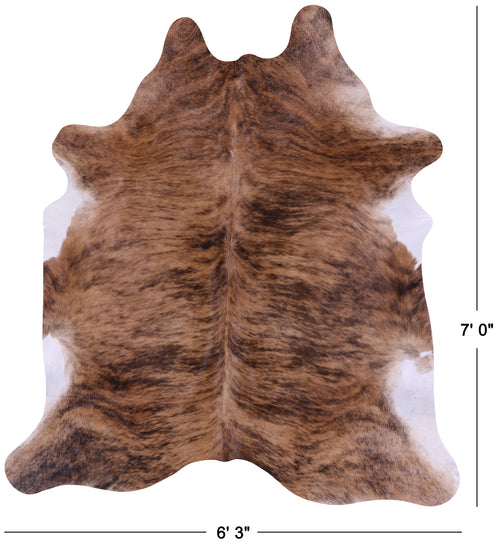 Light Brindle Natural Cowhide Rug - X-Large 7' 0