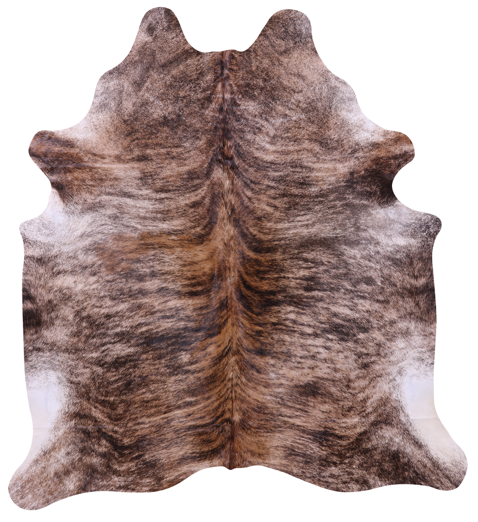 Light Brindle Natural Cowhide Rug - X-Large 7' 0"H x 6' 7"W