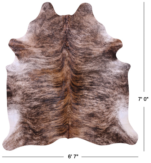 Light Brindle Natural Cowhide Rug - X-Large 7' 0