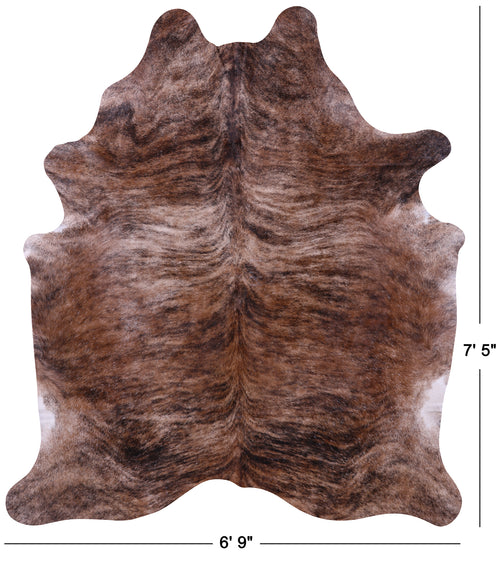 Light Brindle Natural Cowhide Rug - X-Large 7' 5