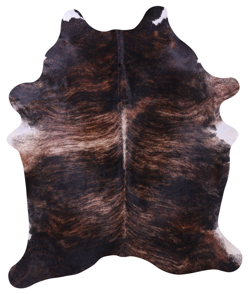 Dark Brindle Natural Cowhide Rug - X-Large 7' 6"H x 6' 4"W