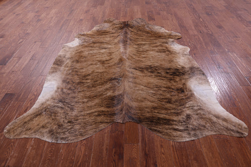 Light Brindle Natural Cowhide Rug - XX-Large 7' 8