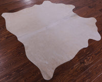 Thumbnail for Beige Natural Cowhide Rug - Small 4' 10