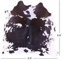 Thumbnail for Black & White Natural Cowhide Rug - Small 5' 0