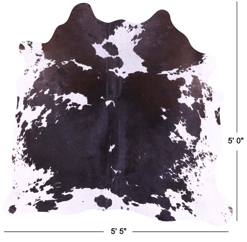 Black & White Natural Cowhide Rug - Small 5' 0