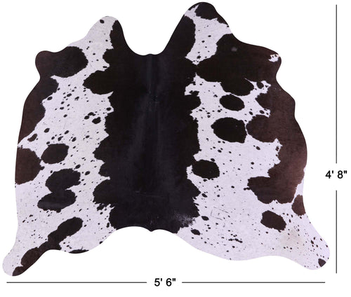 Brown & White Natural Cowhide Rug - Small 4' 8