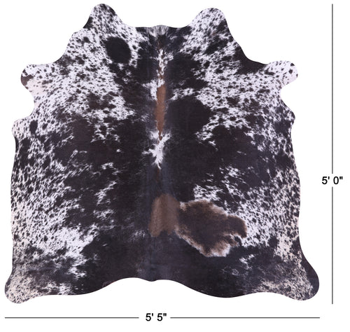Black Salt & Pepper Natural Cowhide Rug - Small 5' 0