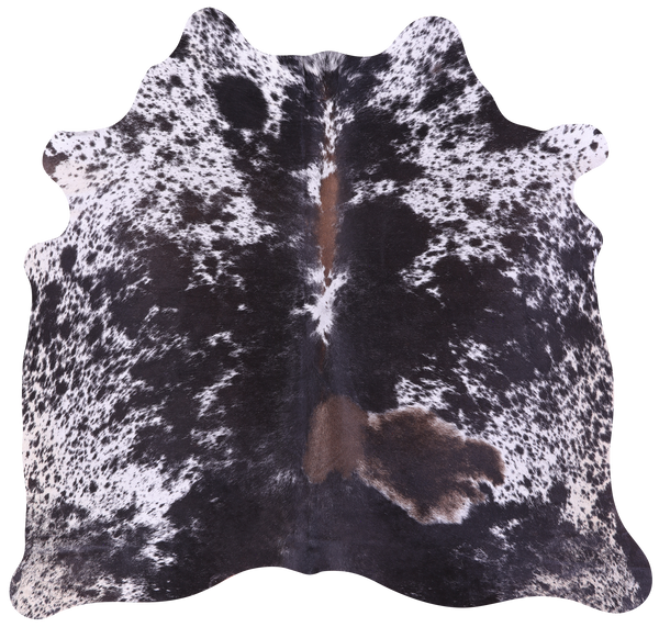 Black Salt & Pepper Natural Cowhide Rug - Small 5' 0"H x 5' 5"W
