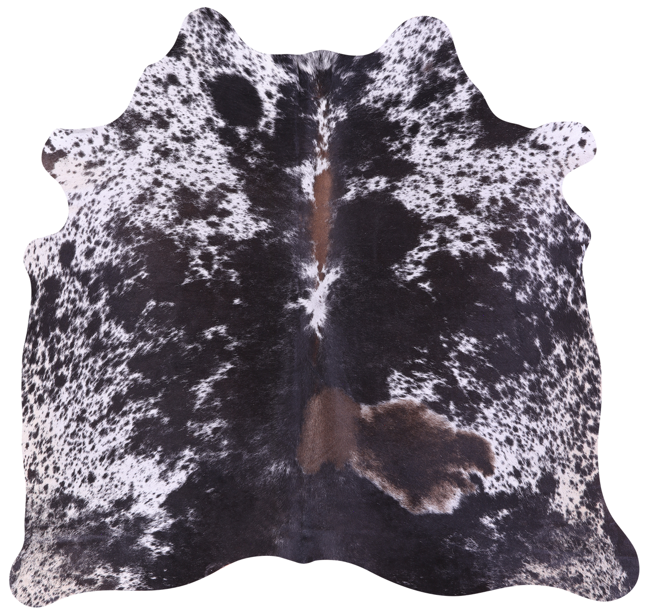 Black Salt & Pepper Natural Cowhide Rug - Small 5' 0"H x 5' 5"W
