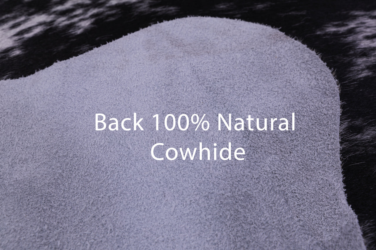 Black Salt & Pepper Natural Cowhide Rug - Small 5' 0"H x 5' 5"W