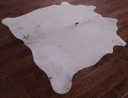White Natural Cowhide Rug - Small 5' 5