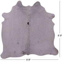 Thumbnail for White Natural Cowhide Rug - Small 5' 5