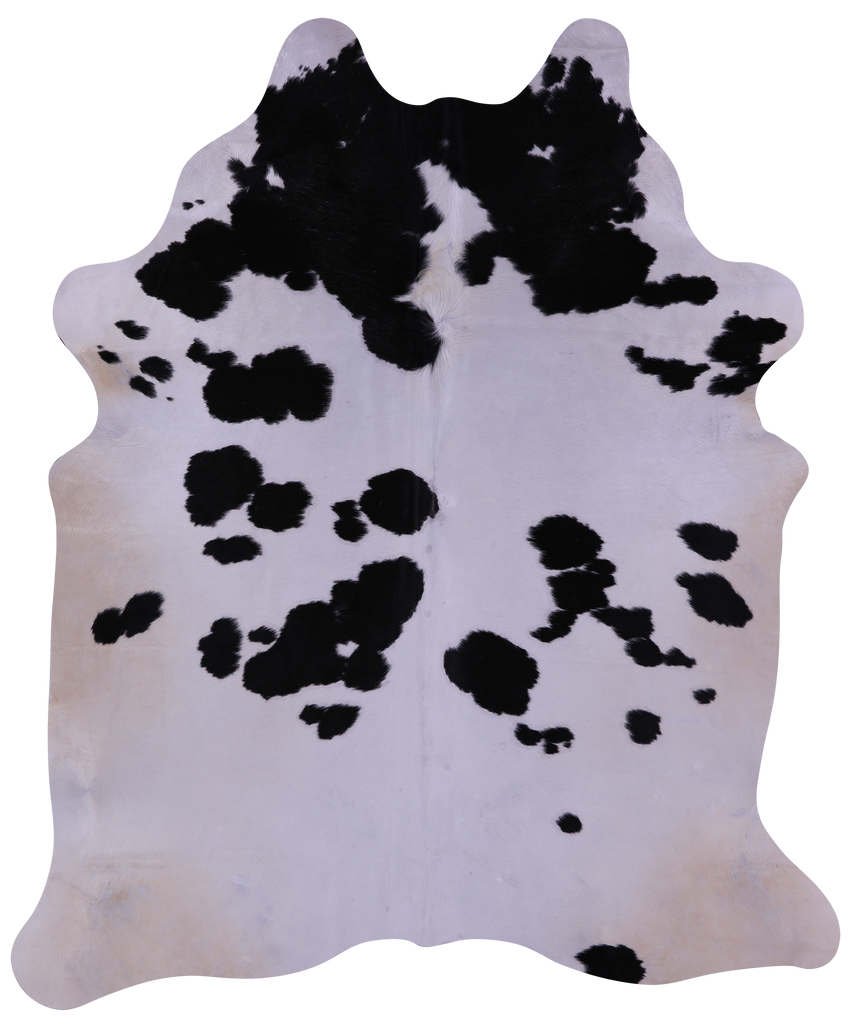 Black & White Natural Cowhide Rug - Large 6' 4"H x 5' 5"W