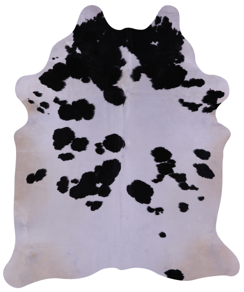 Black & White Natural Cowhide Rug - Large 6' 4"H x 5' 5"W