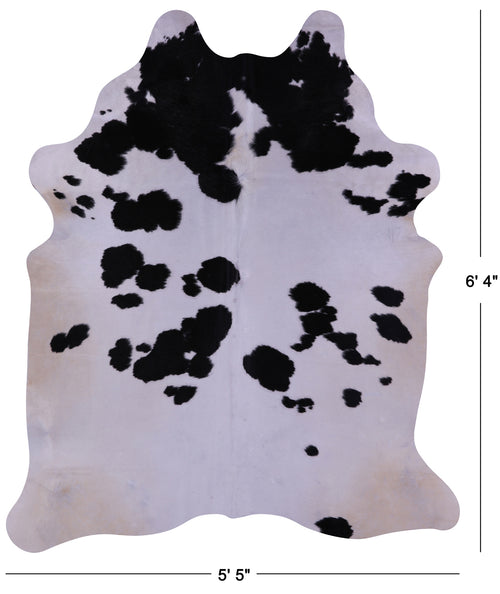 Black & White Natural Cowhide Rug - Large 6' 4