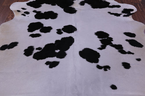 Black & White Natural Cowhide Rug - Large 6' 4