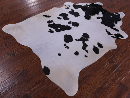 Black & White Natural Cowhide Rug - Large 6' 4