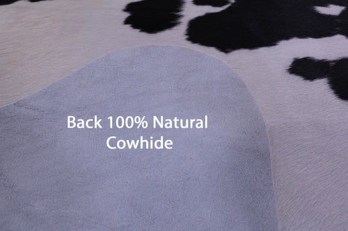 Black & White Natural Cowhide Rug - Large 6' 4