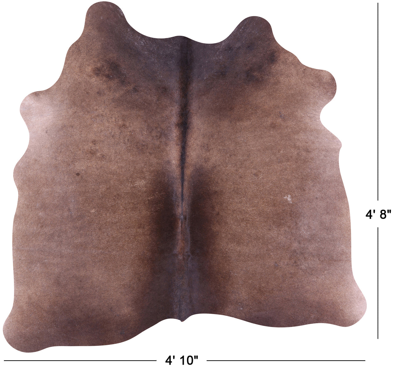 Dark Brown Natural Cowhide Rug - Small 4' 8"H x 4' 10"W