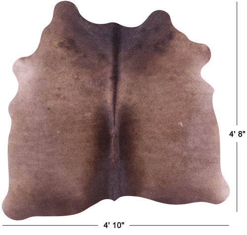 Dark Brown Natural Cowhide Rug - Small 4' 8