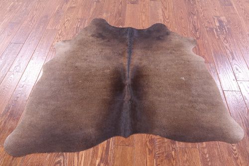 Dark Brown Natural Cowhide Rug - Small 4' 8