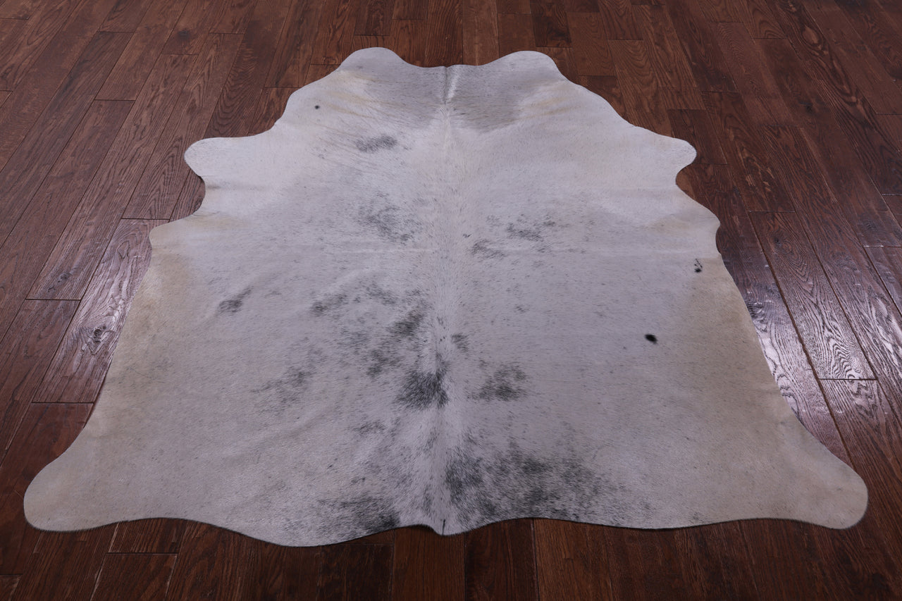 Grey & White Natural Cowhide Rug - Medium 5' 9"H x 5' 3"W