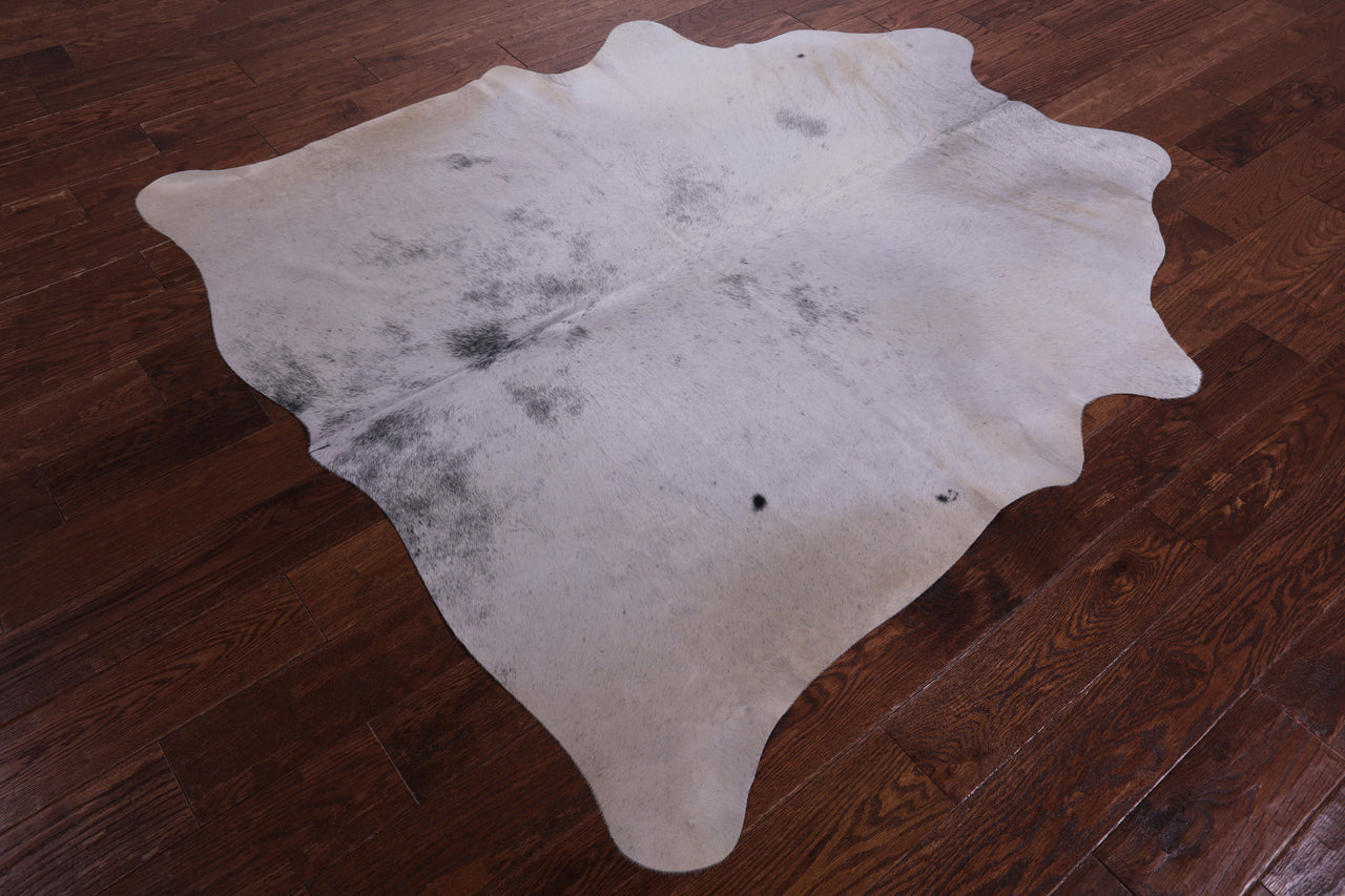 Grey & White Natural Cowhide Rug - Medium 5' 9"H x 5' 3"W