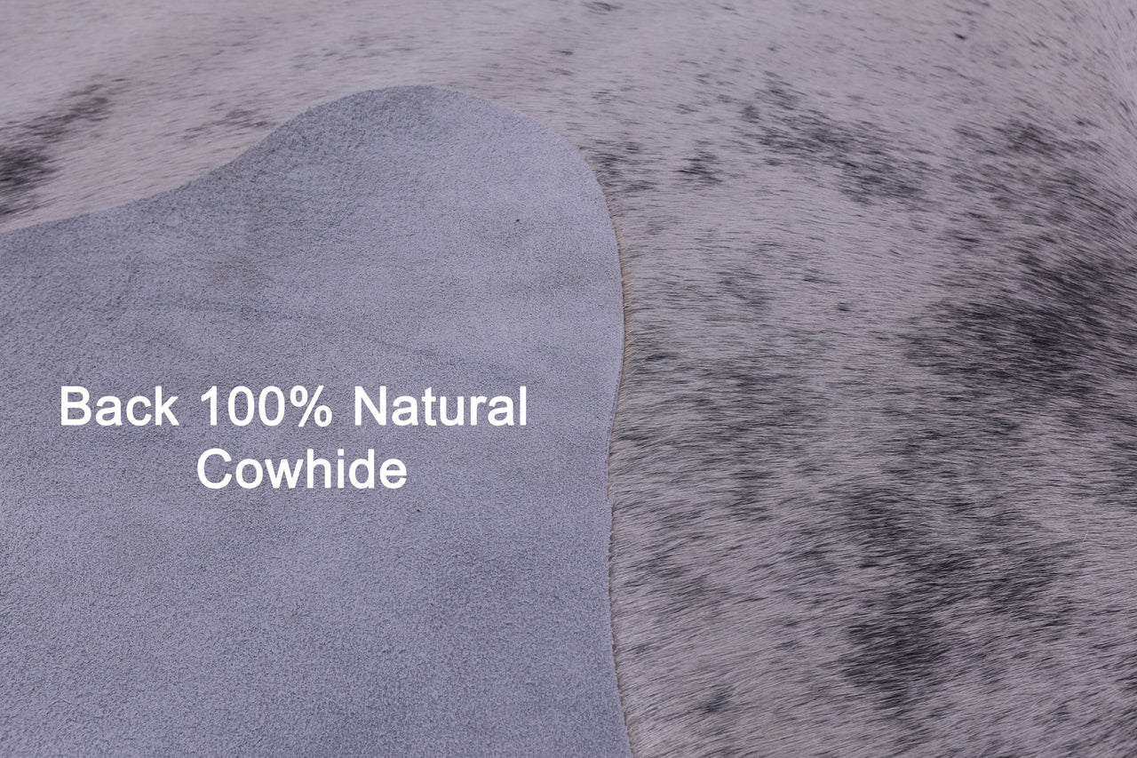 Grey & White Natural Cowhide Rug - Medium 5' 9"H x 5' 3"W