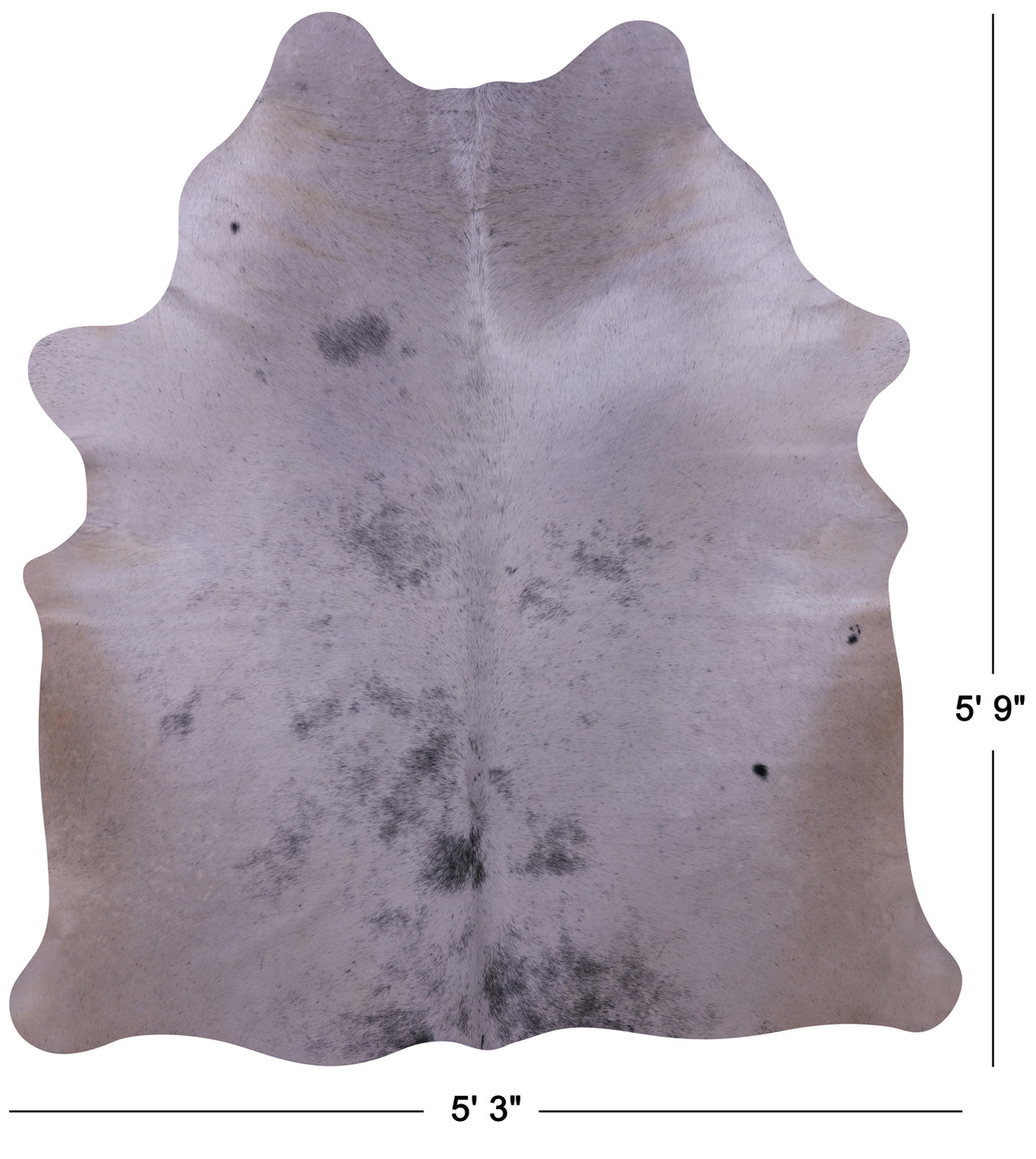 Grey & White Natural Cowhide Rug - Medium 5' 9"H x 5' 3"W