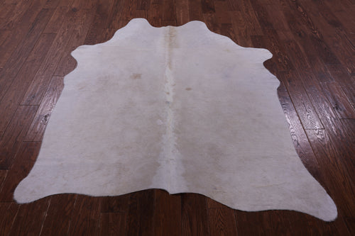 White Natural Cowhide Rug - Medium 5' 11