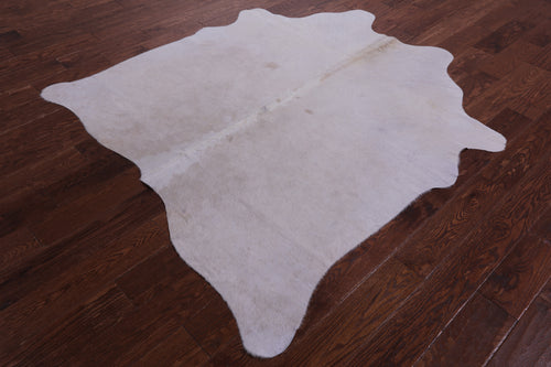 White Natural Cowhide Rug - Medium 5' 11