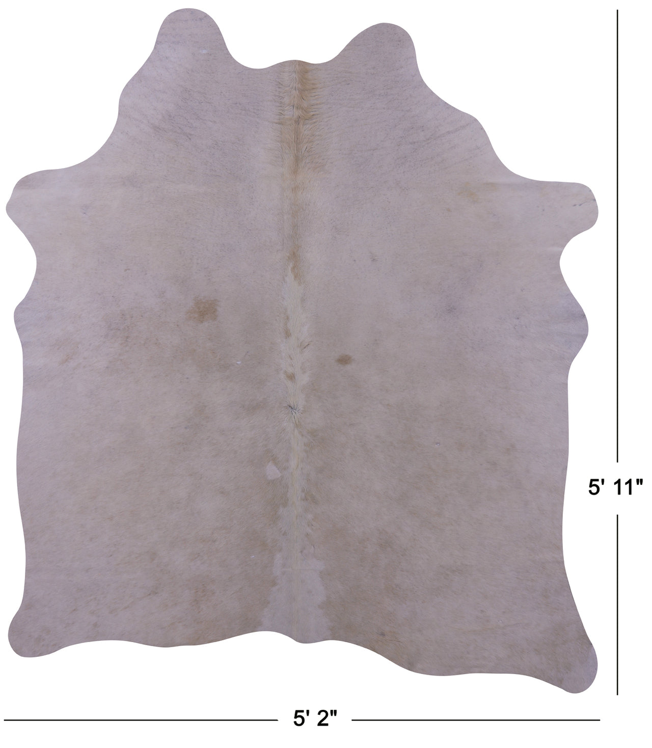 White Natural Cowhide Rug - Medium 5' 11"H x 5' 2"W