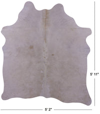 Thumbnail for White Natural Cowhide Rug - Medium 5' 11