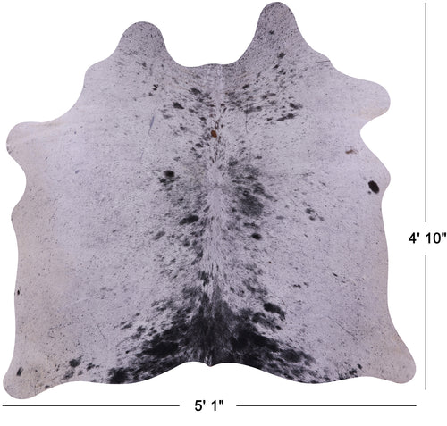 Black Salt & Pepper Natural Cowhide Rug - Small 4' 10