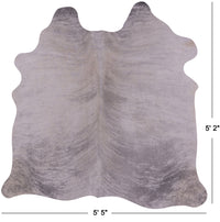 Thumbnail for Grey Brindle Natural Cowhide Rug - Small 5' 2