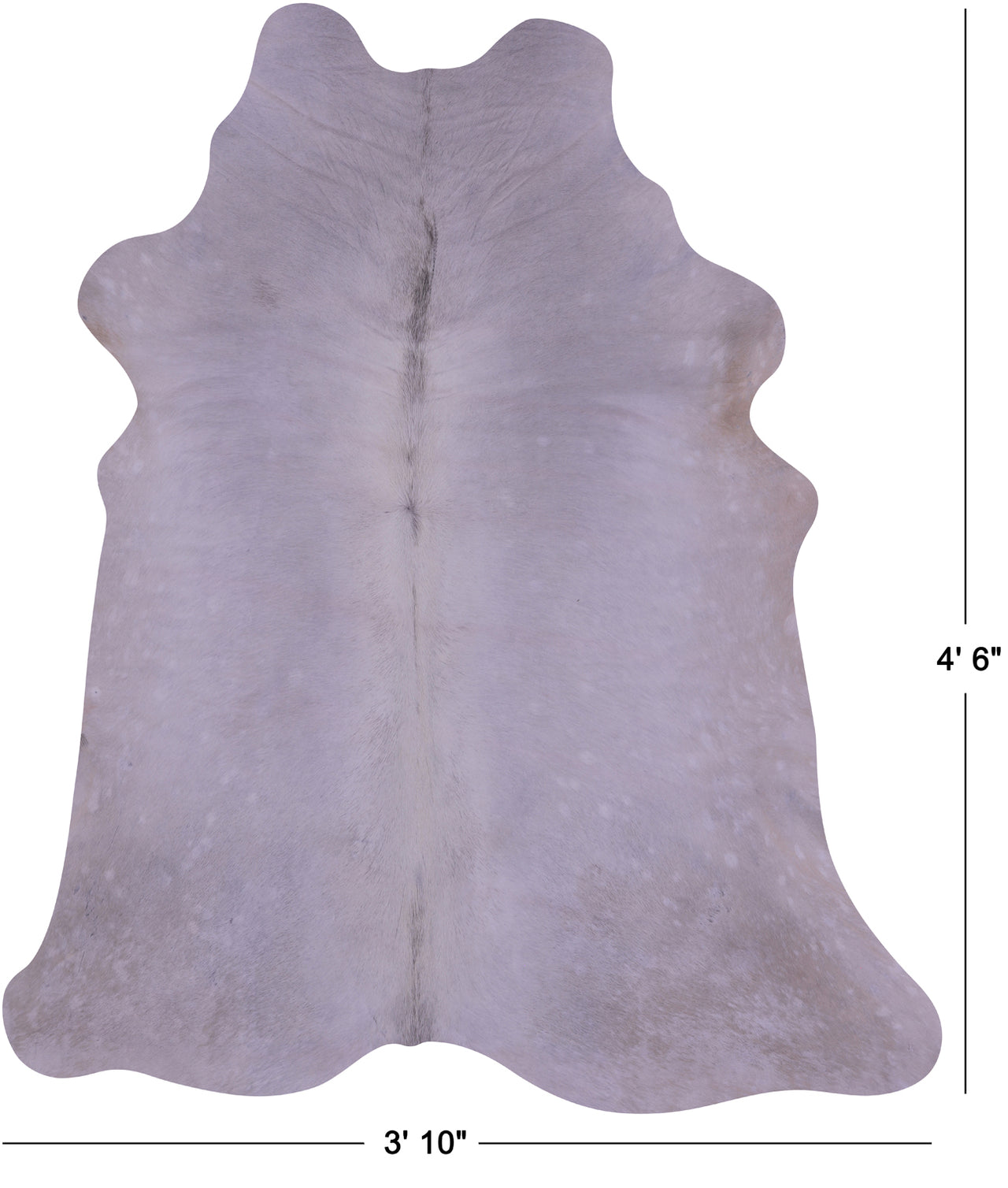 White Natural Cowhide Rug - Small 4' 6"H x 3' 10"W